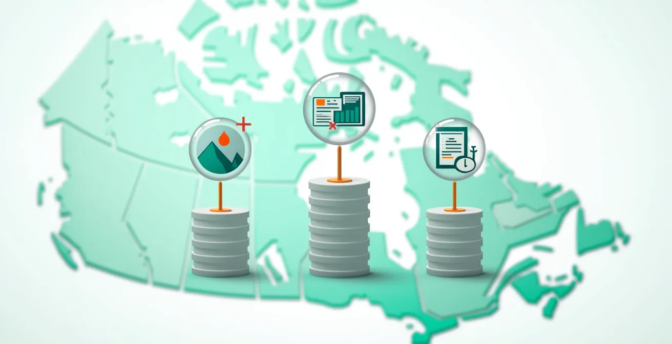 Illustration montrant des icônes symboliques pour RegTech, InsurTech risques climatiques, et WealthTech finance durable au Canada
