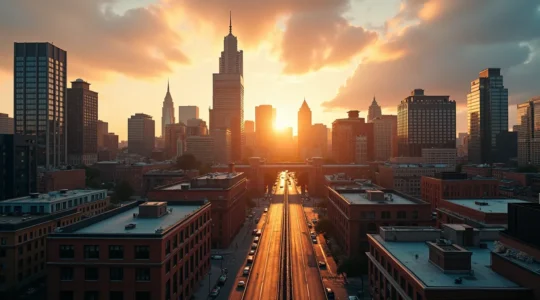 Vue panoramique combinant gratte-ciel modernes et bâtiments historiques emblématiques du patrimoine architectural canadien