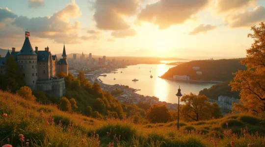 Image photorealiste de paysages typiques du Canada avec Halifax, Quebec et Victoria mis en valeur.