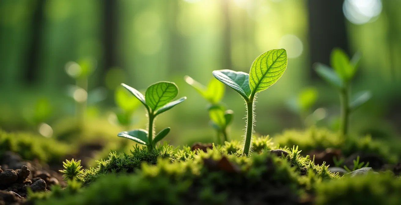 Forêt canadienne luxuriante symbolisant régénération rapide et innovation écologique
