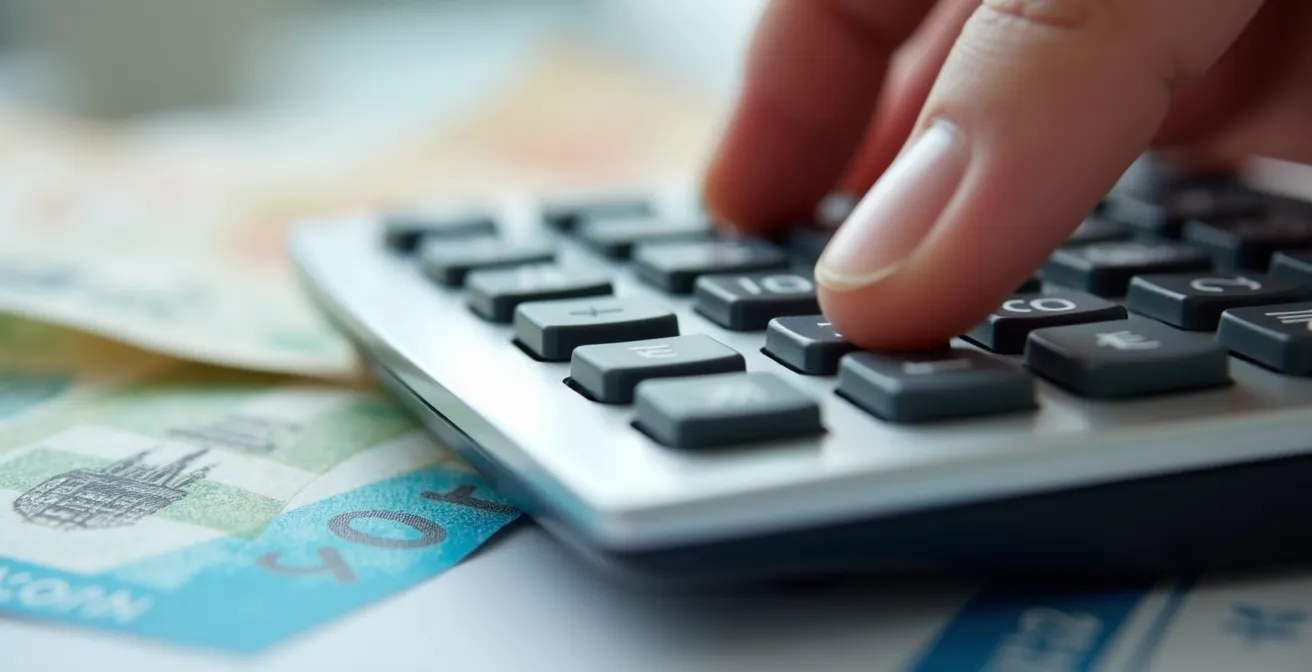 Calculatrice et documents financiers pour évaluer la rentabilité d'un investissement immobilier