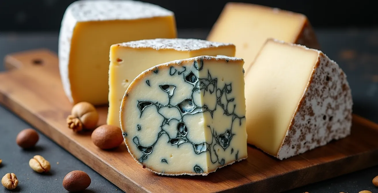 Plateau de fromages artisanaux québécois arrangés par terroir avec accompagnements